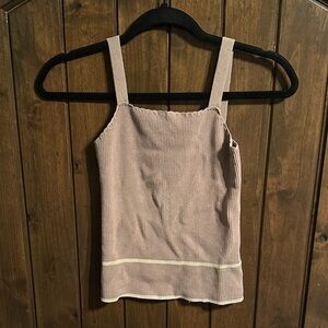 Perry Ellis Taupe Ribbed Camisole